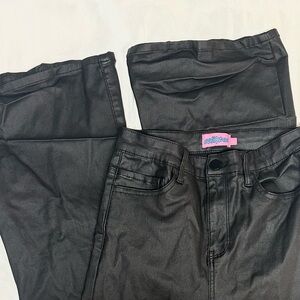 EDIKTED - Luna Faux Leather Flare Jeans